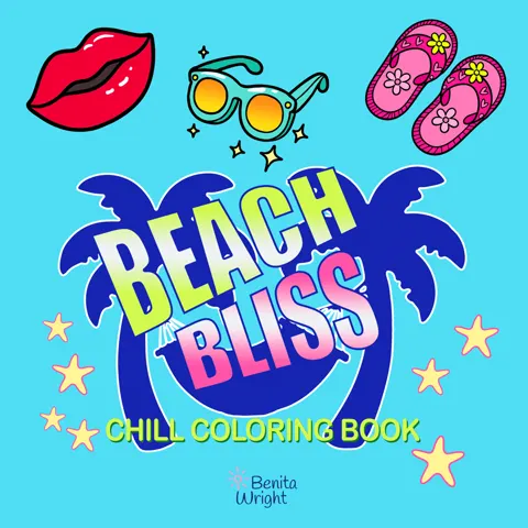 Beach Bliss chill coloring book cover